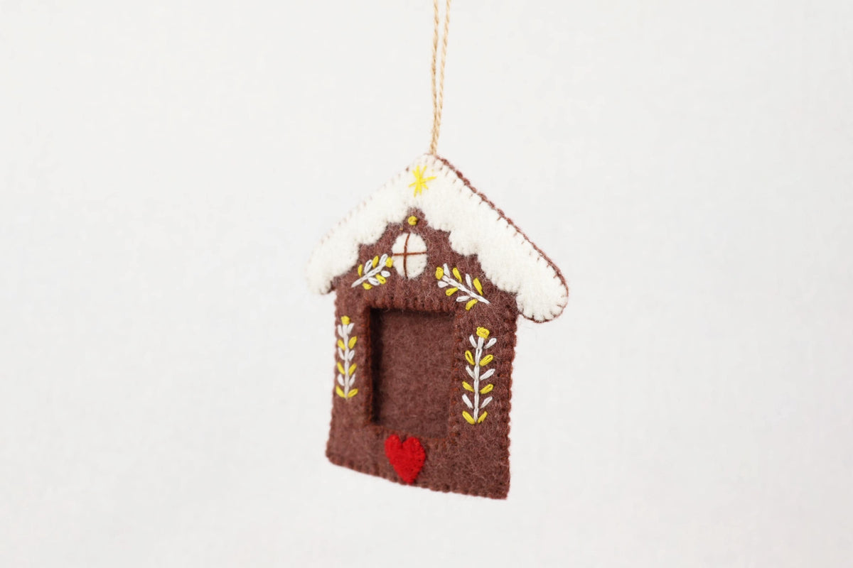 Bilderrahmen Weihnachtsanhänger Lebkuchenhaus I Christbaumschmuck Weihnachtsdeko I Winterdeko I Weihnachtsbaum I Erinnerungen
