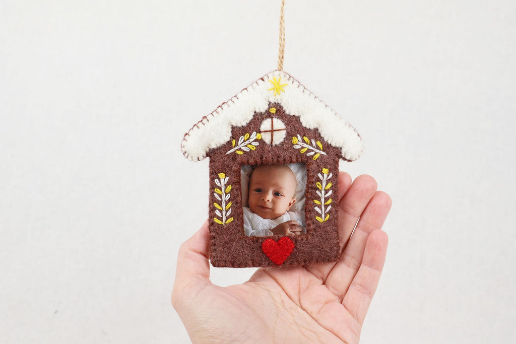 Bilderrahmen Weihnachtsanhänger Lebkuchenhaus I Christbaumschmuck Weihnachtsdeko I Winterdeko I Weihnachtsbaum I Erinnerungen