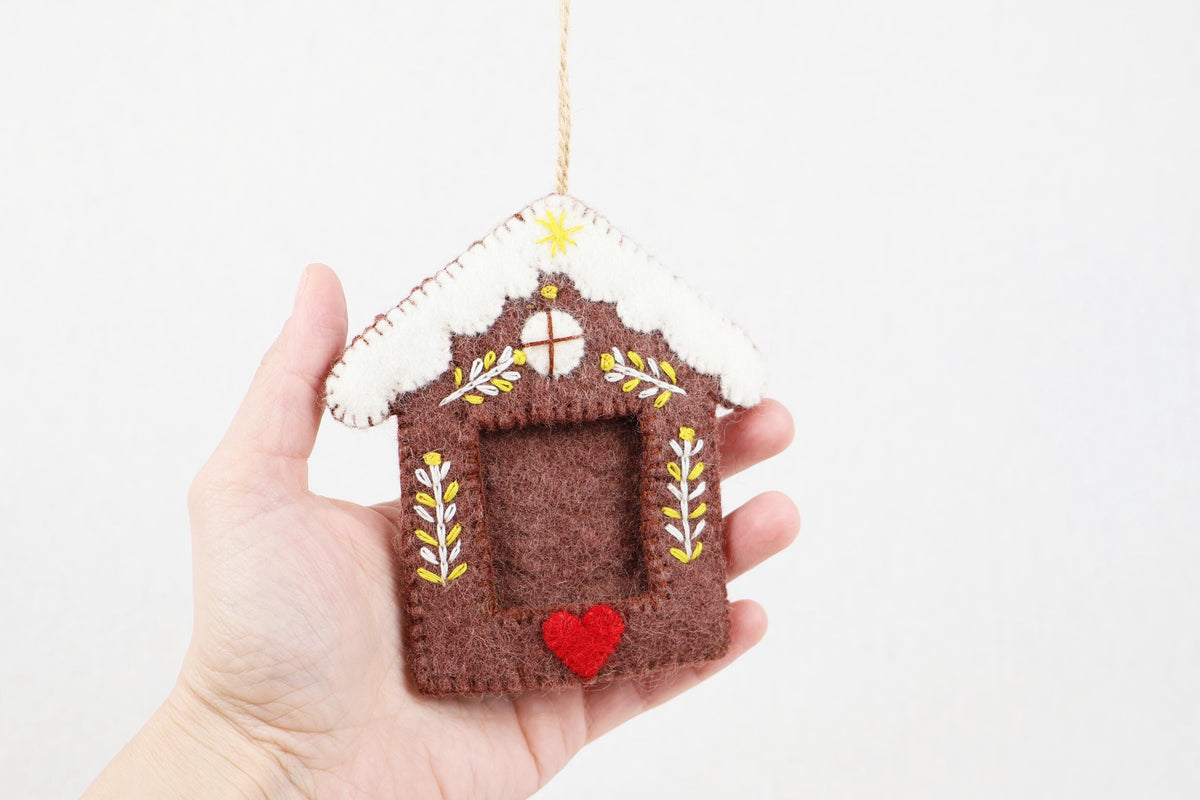 Bilderrahmen Weihnachtsanhänger Lebkuchenhaus I Christbaumschmuck Weihnachtsdeko I Winterdeko I Weihnachtsbaum I Erinnerungen