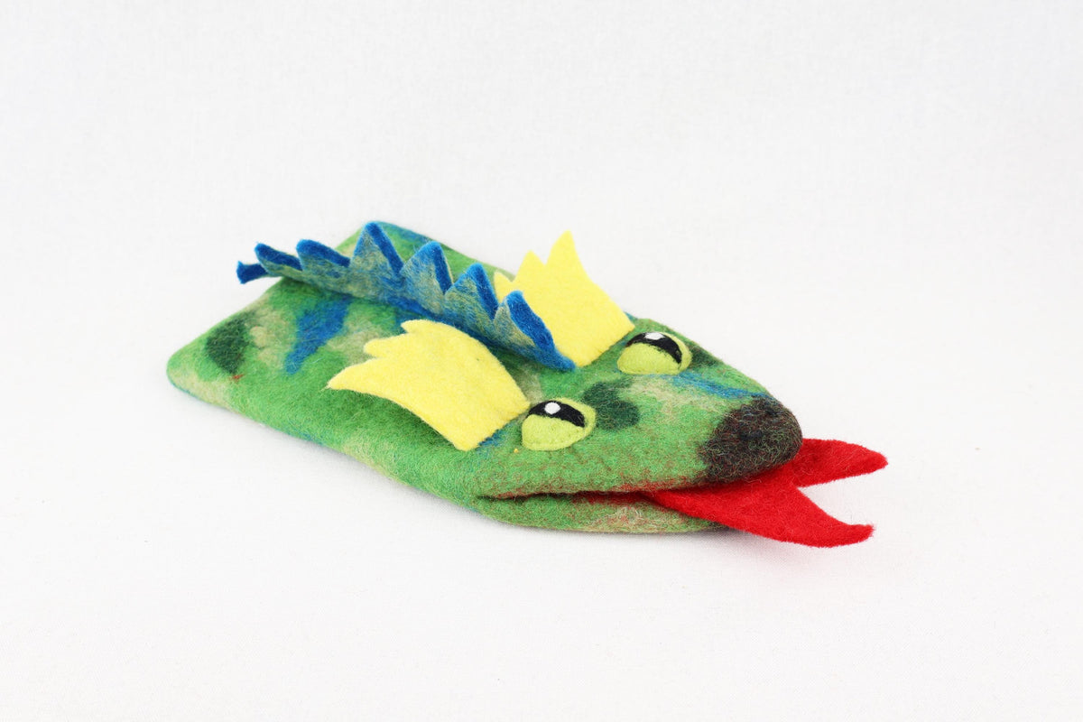 Handpuppe Drache aus Filz I Drachenspiel I Fingerspiel I Drache I süßes Monster I Spielzeug Montessori I Geschichten erzählen