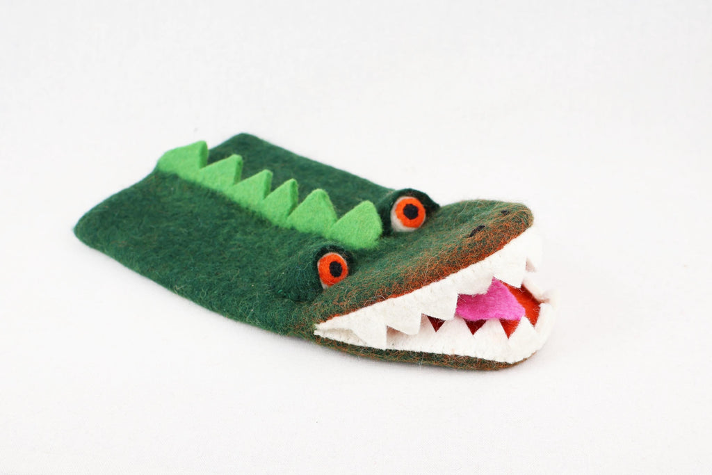 Handpuppe Krokodil aus Filz I Handspiel I Fingerspiel I Krokodil I süßes Monster I Spielzeug Montessori I Geschichten erzählen