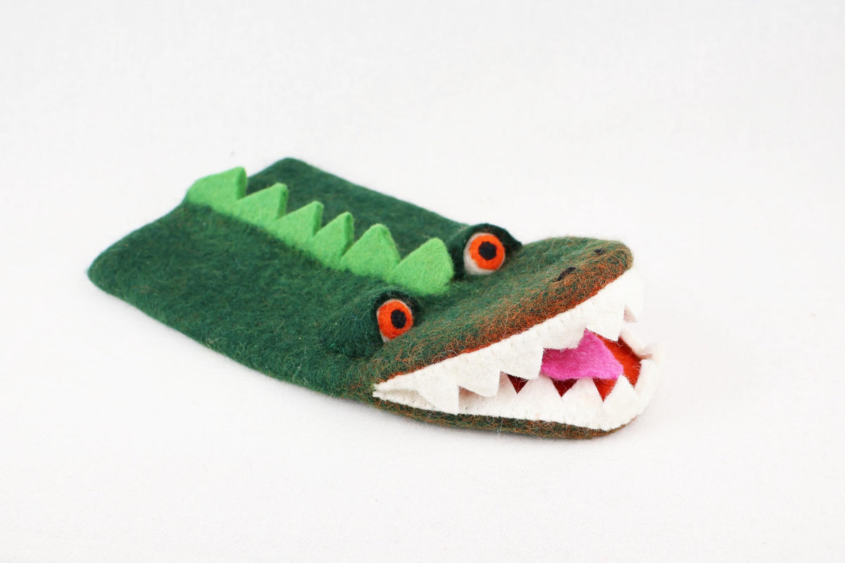 Handpuppe Krokodil aus Filz I Handspiel I Fingerspiel I Krokodil I süßes Monster I Spielzeug Montessori I Geschichten erzählen