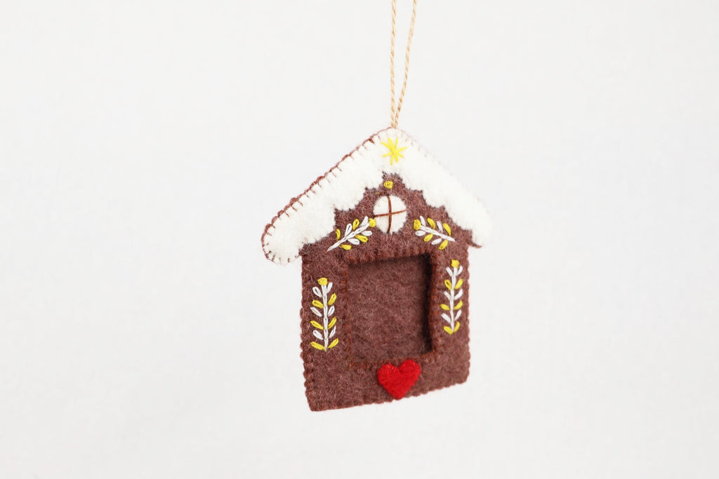 Bilderrahmen Weihnachtsanhänger Lebkuchenhaus I Christbaumschmuck Weihnachtsdeko I Winterdeko I Weihnachtsbaum I Erinnerungen