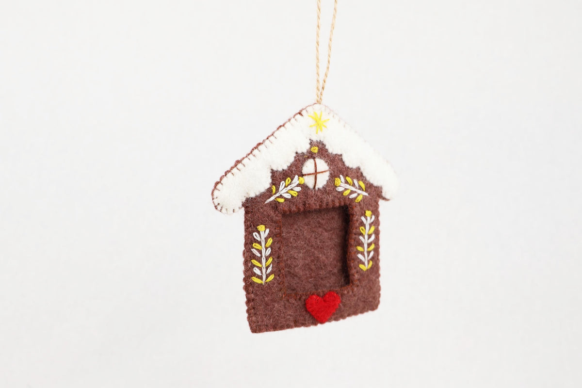 Bilderrahmen Weihnachtsanhänger Lebkuchenhaus I Christbaumschmuck Weihnachtsdeko I Winterdeko I Weihnachtsbaum I Erinnerungen