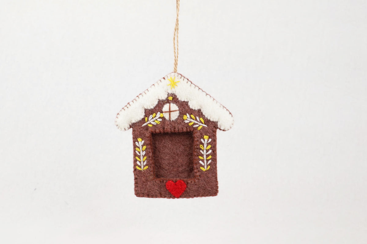 Bilderrahmen Weihnachtsanhänger Lebkuchenhaus I Christbaumschmuck Weihnachtsdeko I Winterdeko I Weihnachtsbaum I Erinnerungen