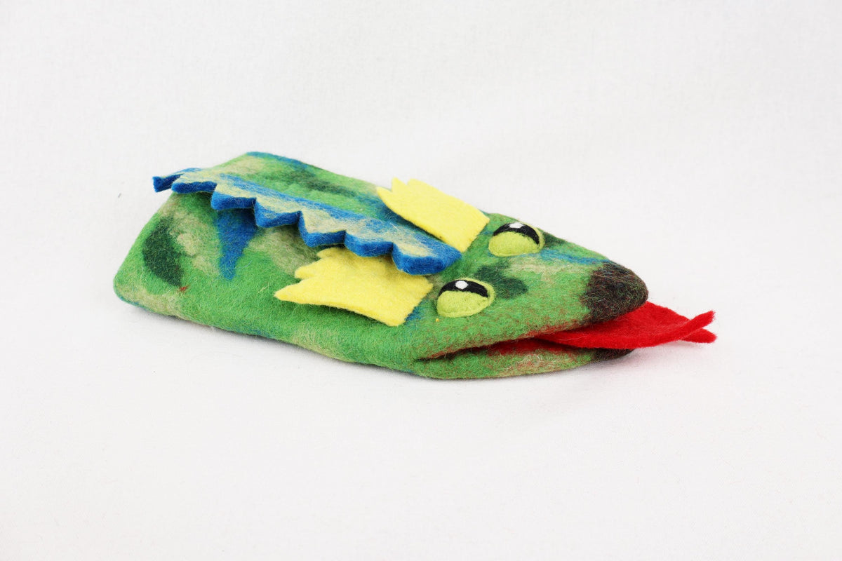Handpuppe Drache aus Filz I Drachenspiel I Fingerspiel I Drache I süßes Monster I Spielzeug Montessori I Geschichten erzählen