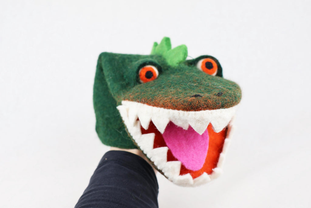 Handpuppe Krokodil aus Filz I Handspiel I Fingerspiel I Krokodil I süßes Monster I Spielzeug Montessori I Geschichten erzählen