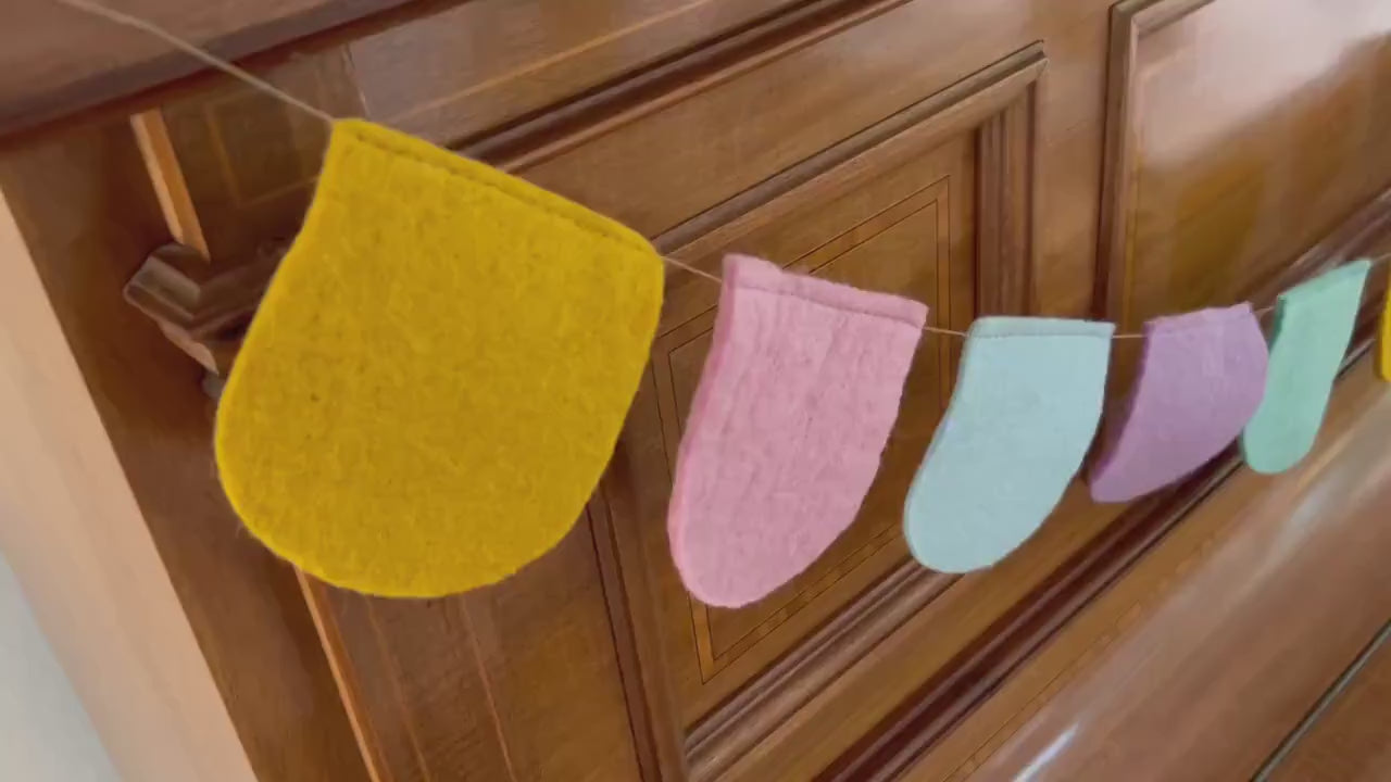 Bunte pastell Wimpelkette rund aus Filz I Dekoration I Kindergeburtstag I Partydekoration I handgemacht I Kinderzimmer I Babyparty