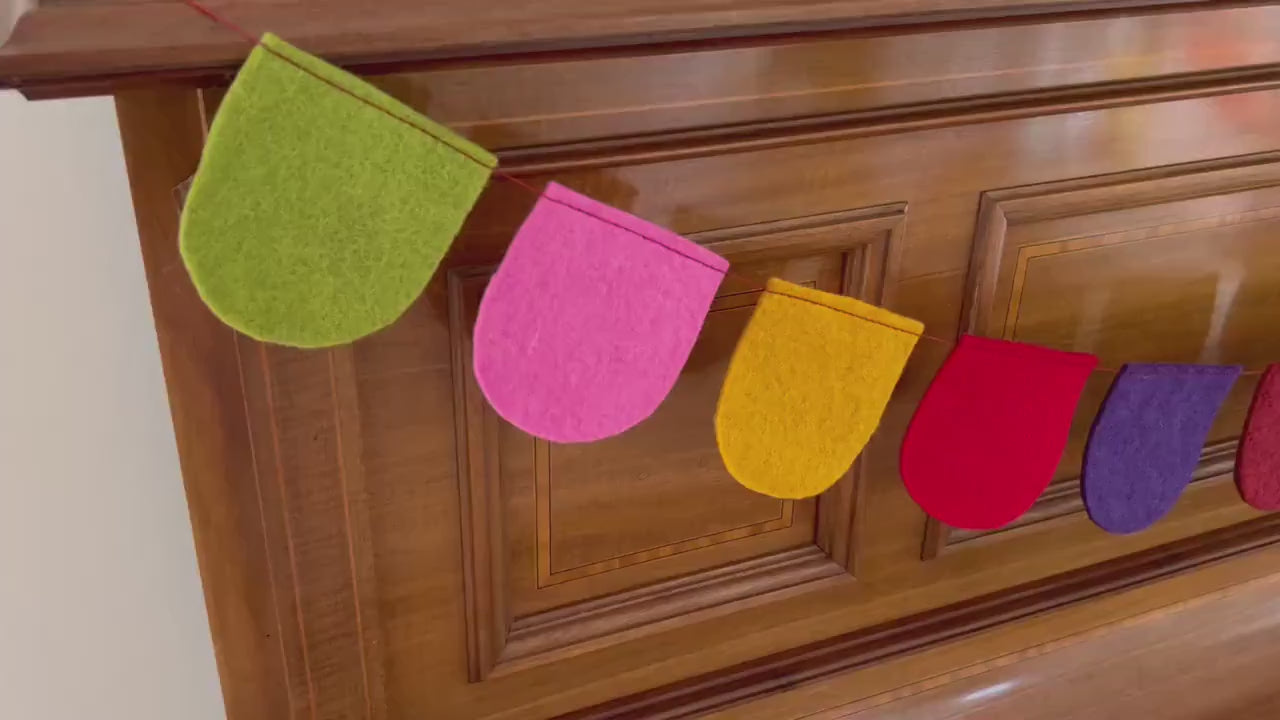 Bunte Wimpelkette rund aus Filz I Dekoration I Kindergeburtstag I Partydekoration I handgemacht I Kinderzimmer I Babyparty