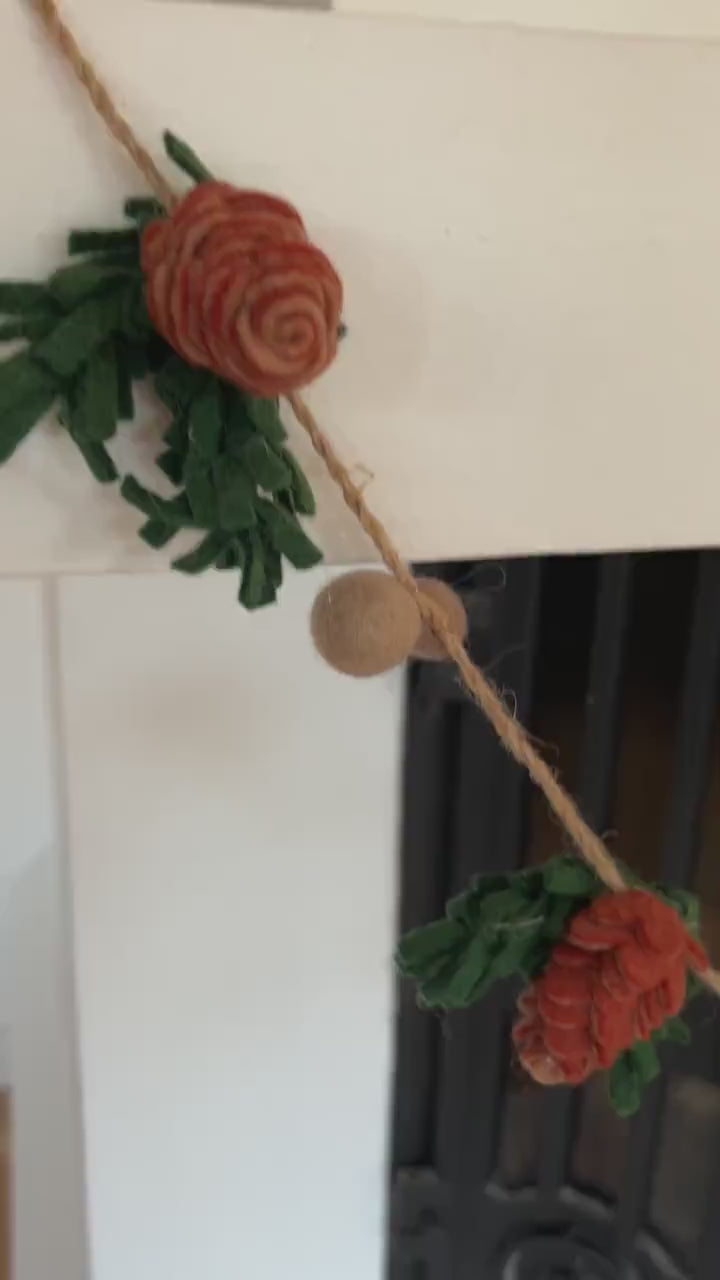 Weihnachtsgirlande Tannenzapfen aus Filz I Zapfen aus Filz I  Weihnachtsdeko I Kiefernzapfen Girlande I Winterdeko I Herbstdeko