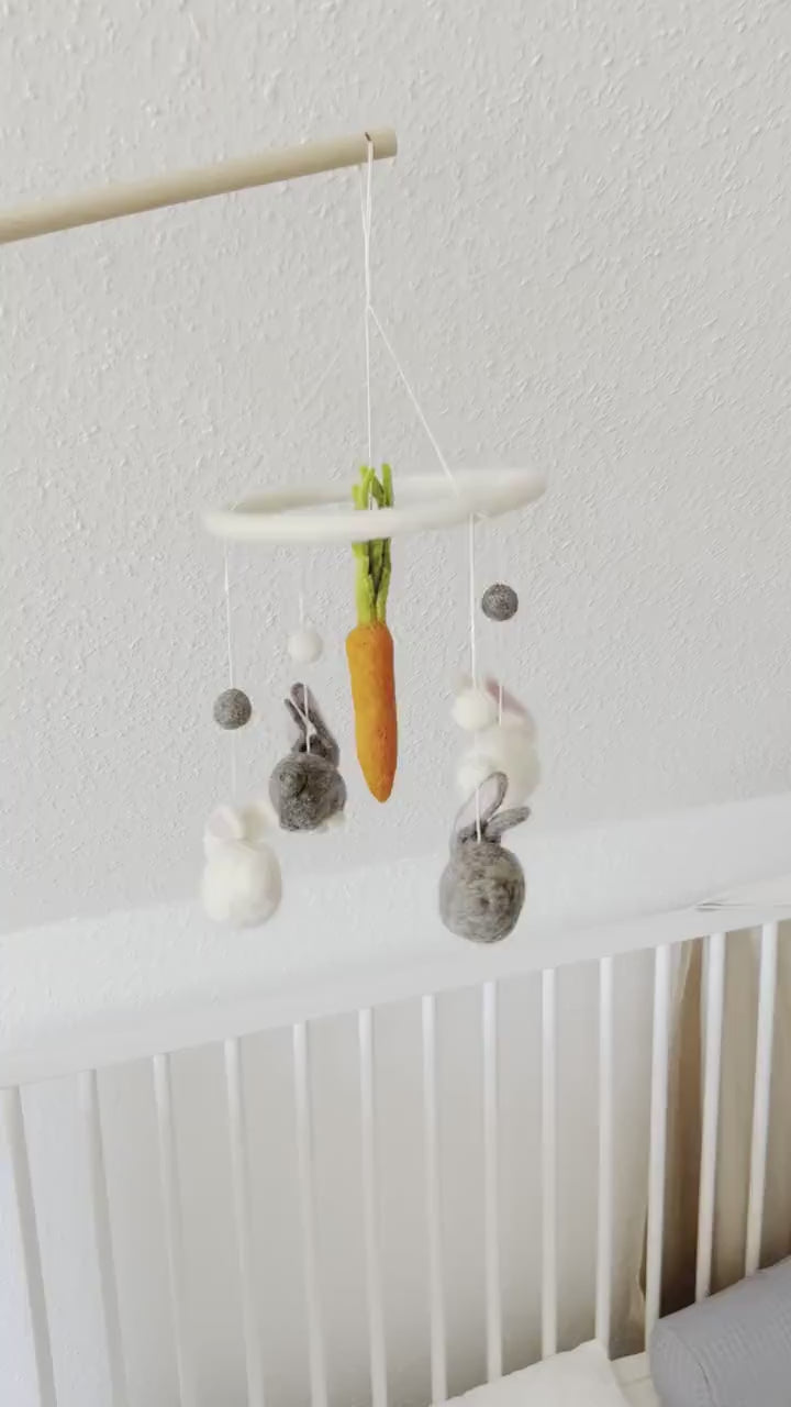 Hasen Mobilé I Babyhasen I Kaninchen I Kinderzimmer Dekoration I Filz Deko I Babyzimmer I Geschenk zur Geburt I Babyshower I Babyausstattung