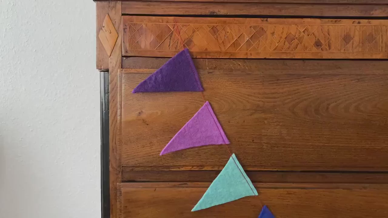 Bunte Wimpelkette aus Filz I Dekoration I Kindergeburtstag I Partydekoration I handgemacht I Kinderzimmer I Babyparty
